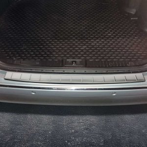 Mercedes E Class Rear Bumper Sill Cover - Omac - S. Steel - Gloss Silver - '03-'08